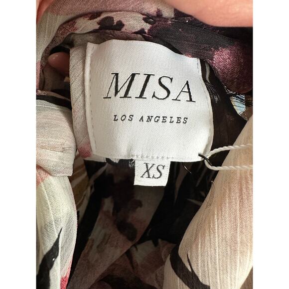 MISA Lulu High Neck Top In Flora Tropical Black XS NEW NWT! - Picture 7 of 8